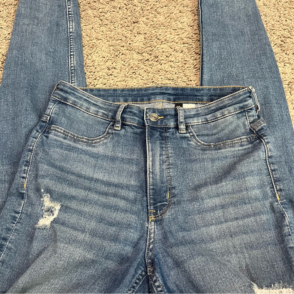 Divided H&M Distressed Skinny Jeans Light Wash Women 8
